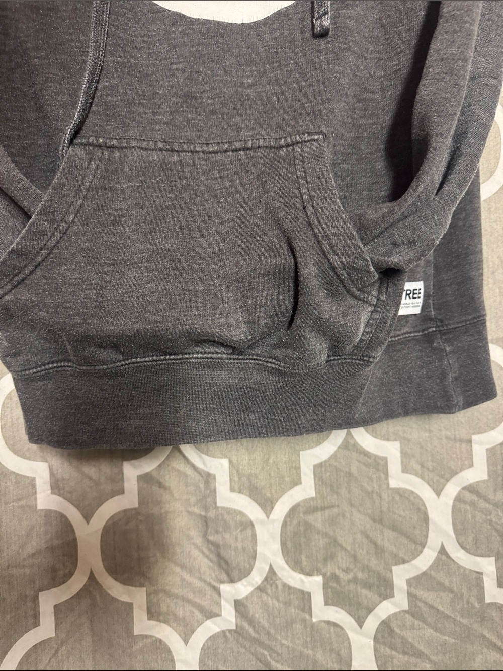 Tentree Dark Grey Camo Tree Logo Hoodie Pullover Medium Flawed - Picture 5 of 7